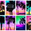Colorful Bright Magnetic Palm Tree Prints MPrints by Muse Moth