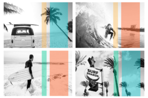Black and White Surfing Magnetic Prints MPrints by Muse Moth