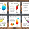 set of 6 magnetic prints cocktail recipes