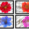 Flowers with song lyrics magnet print set
