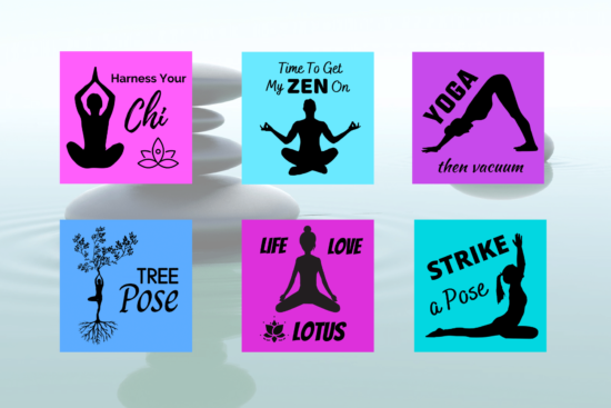 set of yoga magnets