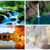 4 seasons with water features magnetic prints