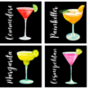 Colorful cocktails magnetic print set of 4