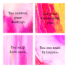 Pink and gold success quotes magnetic print set