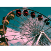 Ferris wheel against turquoise sky regular print