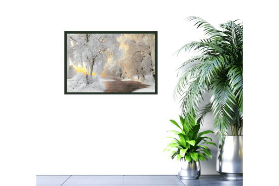 winter scene picture on wall