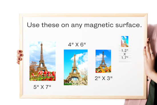 Eiffel Tower with flowers magnets on board