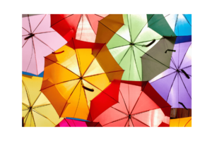colorful umbrellas regular print