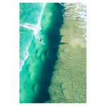 beach from above with single surfer regular print