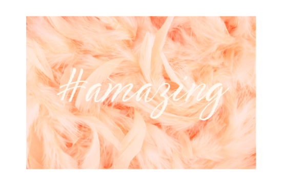 peach feathers with #amazing text wall print