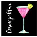 Cosmopolitan drink / cocktail with black background regular print