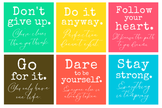 Inspirational / motivational / success quotes with earth element colors magnetic prints