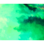 Green abstract wall print that looks like the ocean or clouds