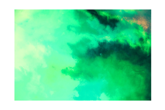 Green abstract wall print that looks like the ocean or clouds