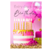 Pink birthday cake with "Every day is my birthday" quote wall print