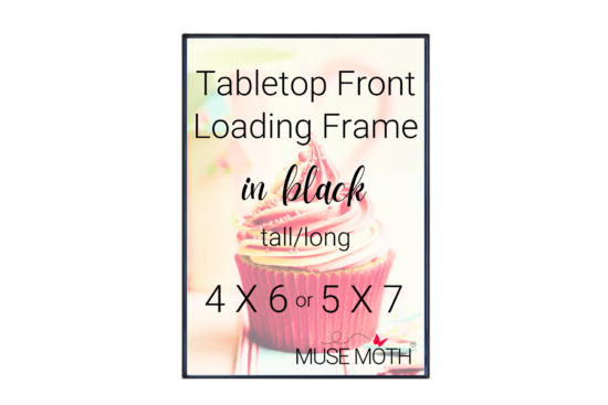 Muse Moth black regular frame tabletop 4 X 6 or 5 X 7