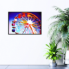 Colorful Ferris wheel with canvas painting effect picture hanging on wall