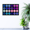 Colorful eyeshadow palette picture hanging on wall
