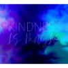 Kindness is Magic quote with abstract blue and purple background wall print