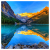 Clear blue lake surrounded by mountains wall print