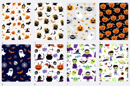 Halloween paper pack backgrounds 1-6