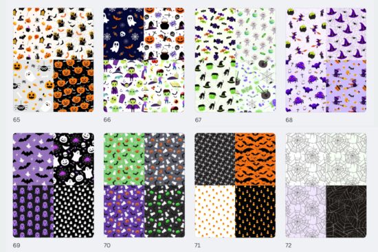 Halloween craft papers, quarter page size