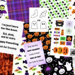 Halloween downloadable craft paper pack, examples from product
