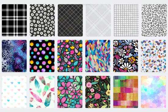 prints and patterns, blacks, grays, and multi-colors