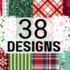 38 Christmas patterns digital paper pack