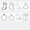 Christmas-themed shapes outlines, 12 pages